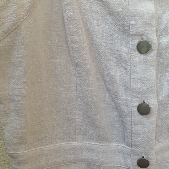 NWT Skies Are Blue SNAP White Linen Button Up Dress. Size S/M - Picture 6 of 11